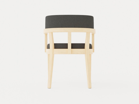 North dining chair white oiled oak Model 3D