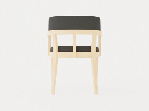 North dining chair white oiled oak 3D Model