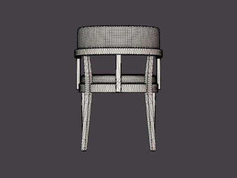 North dining chair white oiled oak 3D Model