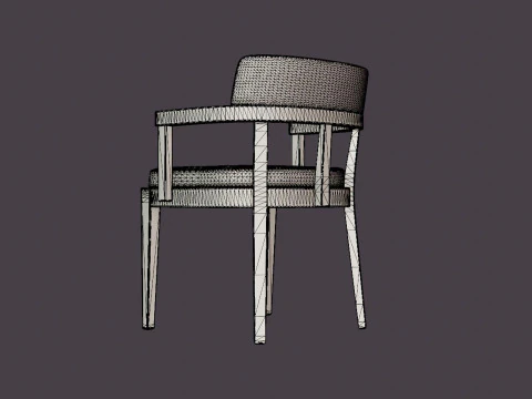 North dining chair white oiled oak 3D Model