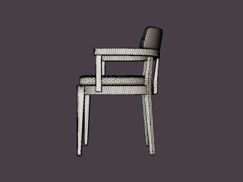 North dining chair white oiled oak 3D Model