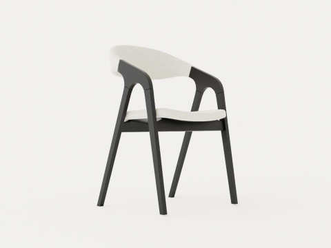 Oakland dining chair with armrests black 3D मॉडल