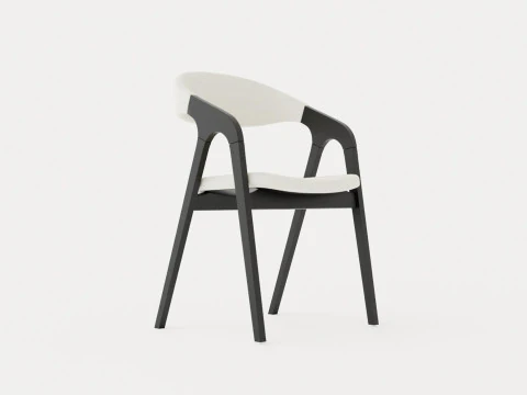 Oakland eetkamerstoel met armleuningen zwart 3D Model