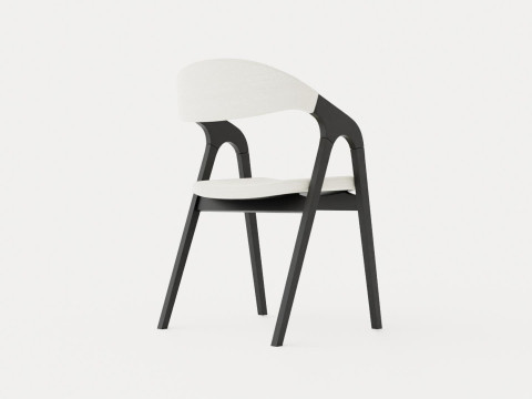 Oakland dining chair with armrests black Modelo 3D