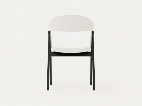 Oakland dining chair with armrests black 3D Model
