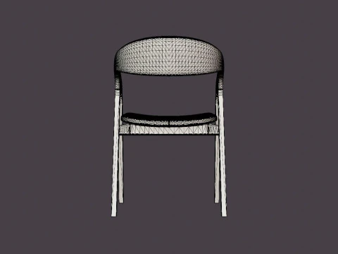 Oakland dining chair with armrests black 3D Model