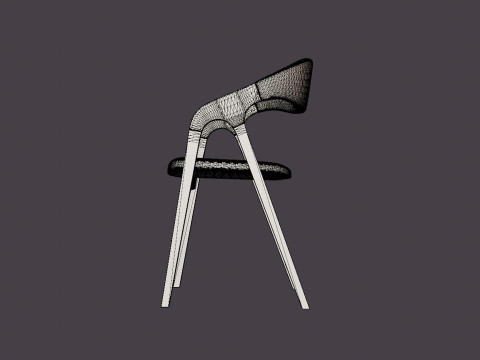 Oakland dining chair with armrests black Modelo 3D