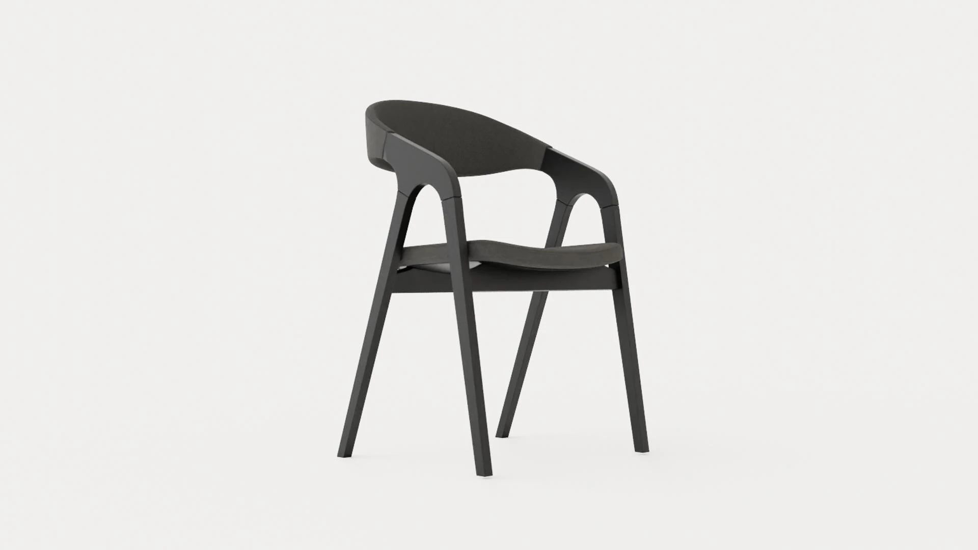 Oakland dining chair with armrests black 3D Model .c4d .max .obj .3ds .fbx .stl .blend