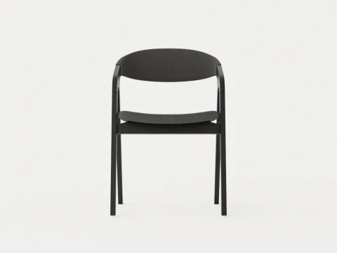 Oakland dining chair with armrests black 3D Model