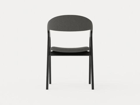 Oakland dining chair with armrests black 3D Model