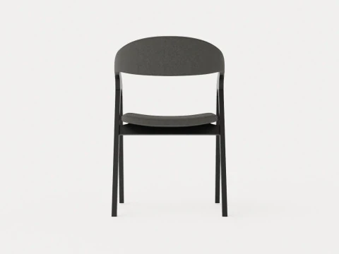 Oakland dining chair with armrests black 3D Model