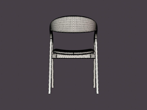 Oakland dining chair with armrests black 3D Model