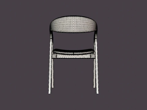 Oakland dining chair with armrests black 3D Model