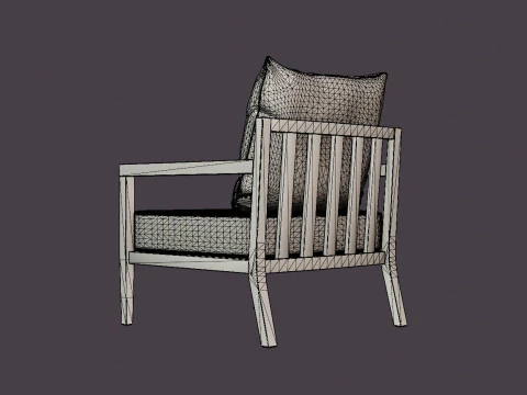 Poltrona Haugastol cinza preto Modelo 3D