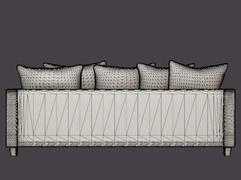 Nevada 3-seater sofa 3D Model