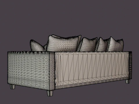 Nevada 3-seater sofa 3D Model