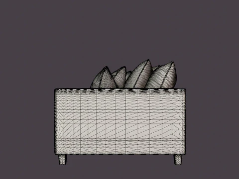 Nevada 3-seater sofa 3D Model