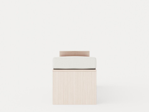 William bench right drawer white oiled Modello 3D