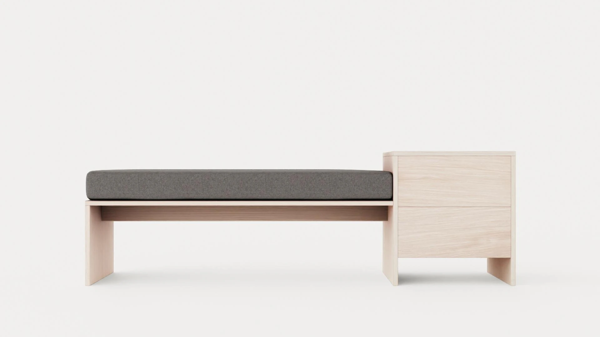 William bench right drawer white oiled 3D Model .c4d .max .obj .3ds .fbx .stl .blend