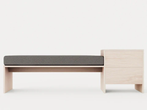 William bank rechter lade wit geolied 3D Model