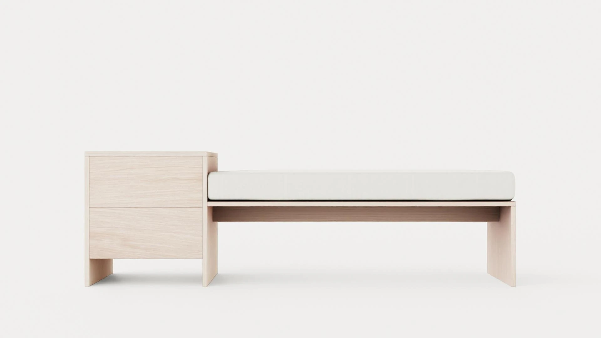 William bench left drawer white oiled 3D Model .c4d .max .obj .3ds .fbx .stl .blend 