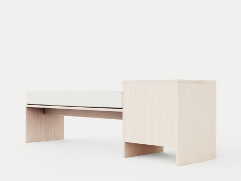 William bench left drawer white oiled 3D Model