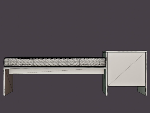 William bench left drawer white oiled 3D Model