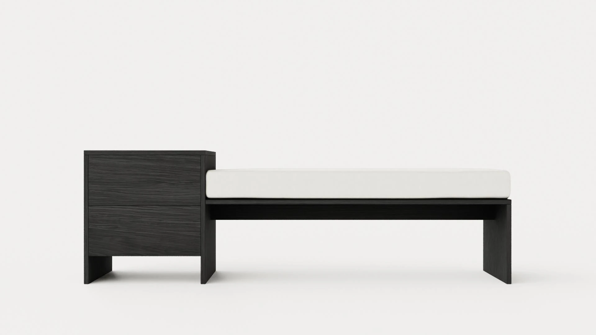 William bench left drawer black 3D Model .c4d .max .obj .3ds .fbx .stl .blend 