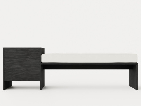 William bench left drawer black Modelo 3D