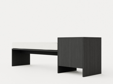 William bench left drawer black 3D Model