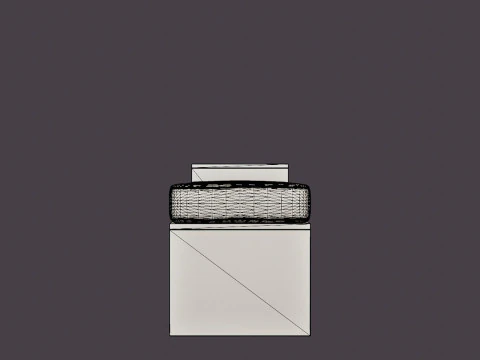 William bench left drawer black 3D Model