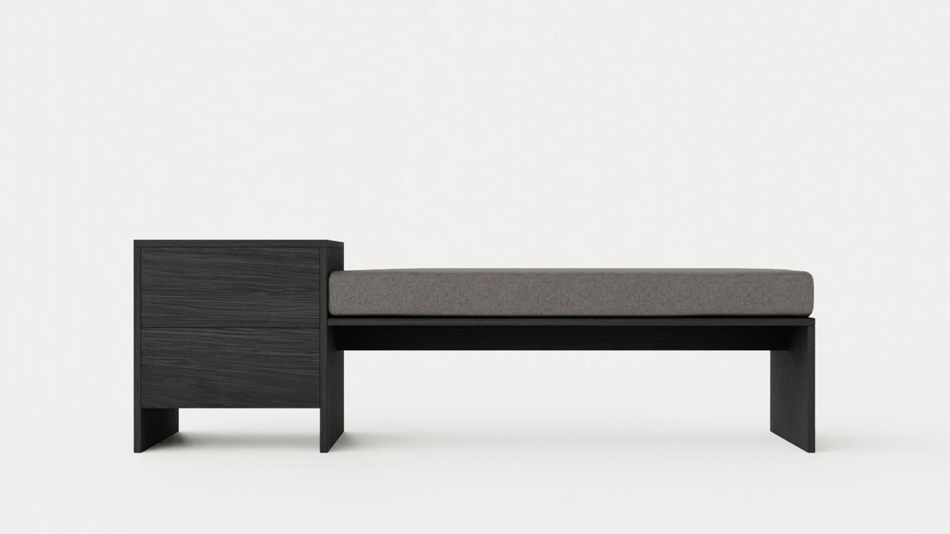 William bench left drawer black 3D Model .c4d .max .obj .3ds .fbx .stl .blend 