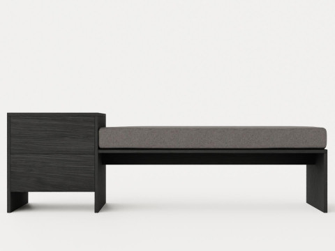 William bench left drawer black Modelo 3D
