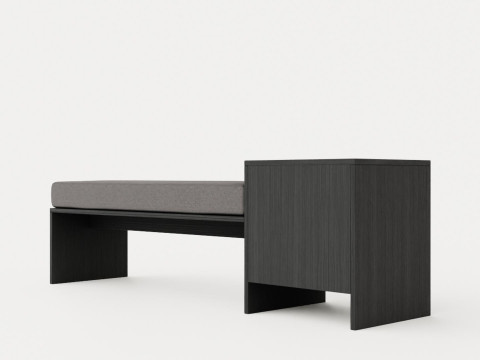 William bench left drawer black 3D Model
