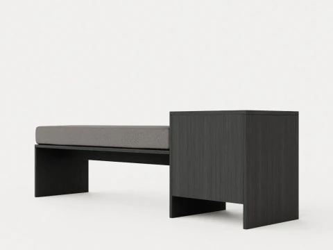 William bench left drawer black 3D Model