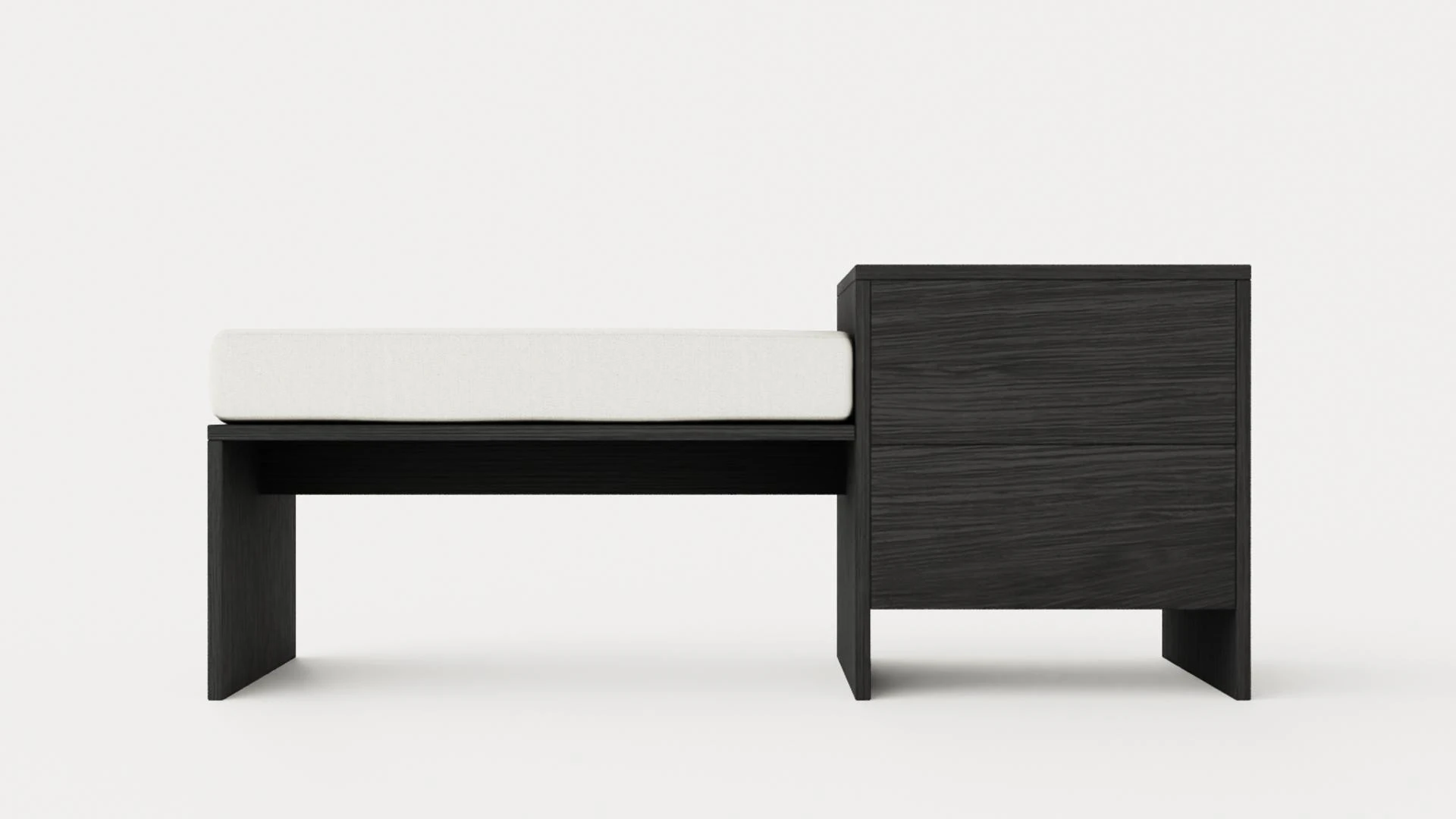 William bench right drawer black 3D Model .c4d .max .obj .3ds .fbx .stl .blend 