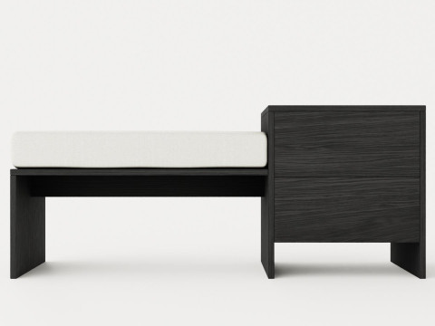 William bench right drawer black Modelo 3D