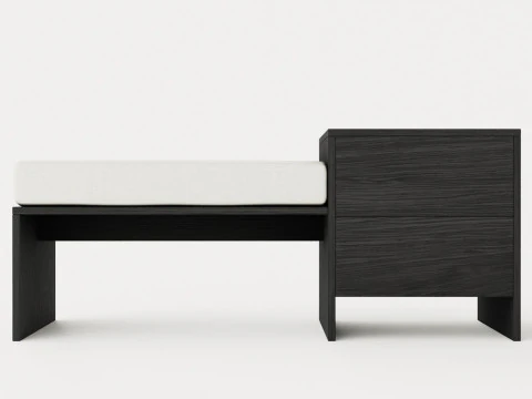 William bank rechter lade zwart 3D Model