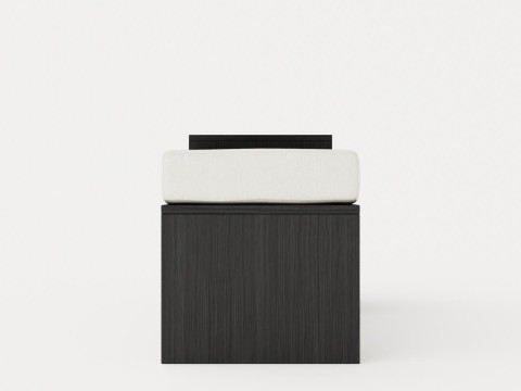William bench right drawer black 3D Model
