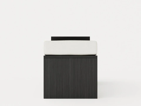 William bench right drawer black 3D Model