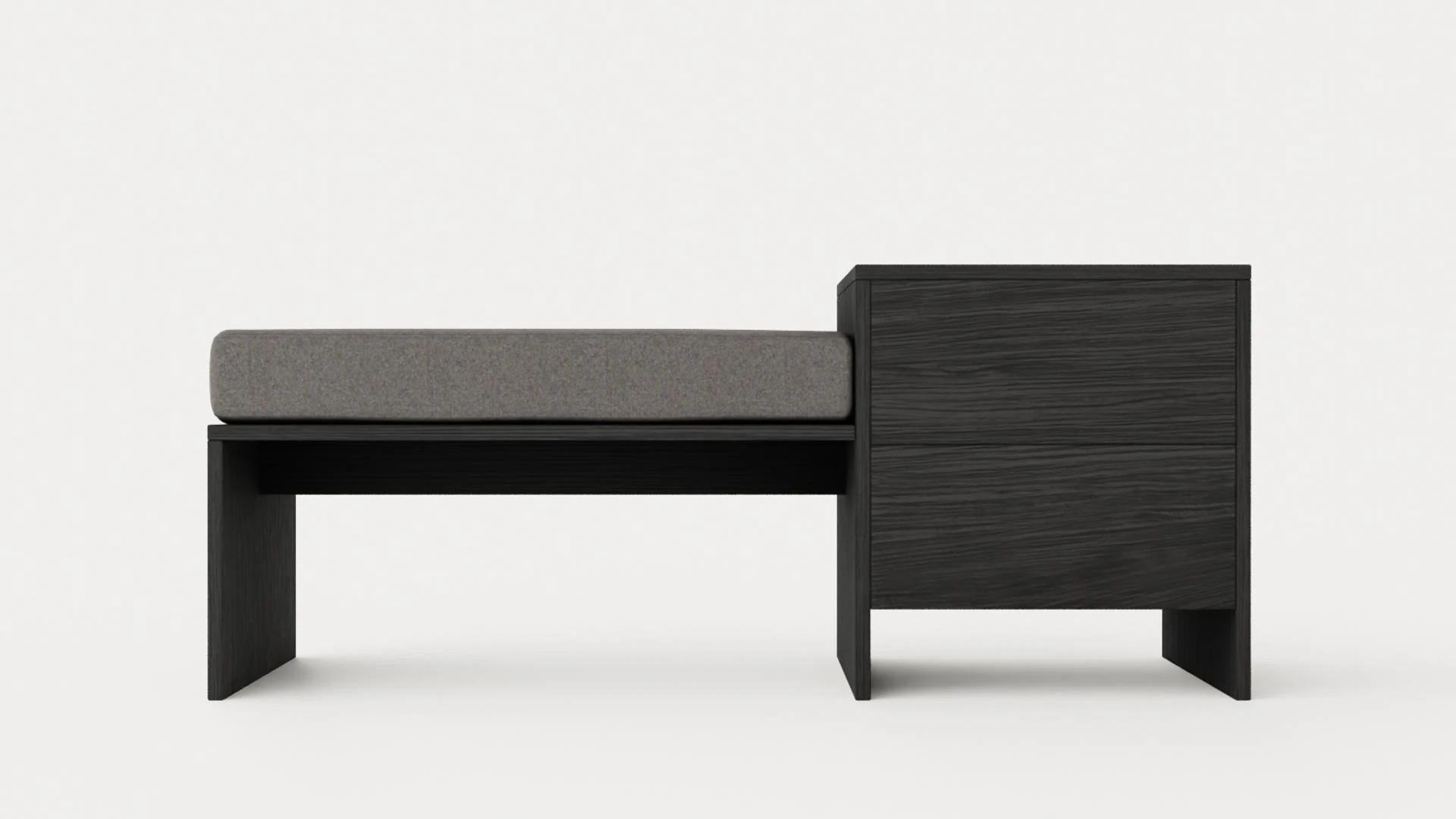 Panca William cassetto destro nero Modello 3D .c4d .max .obj .3ds .fbx .stl .blend