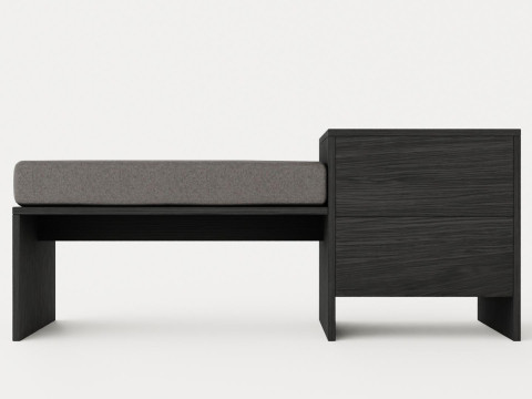 William bench right drawer black Modelo 3D