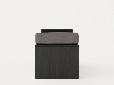 Panca William cassetto destro nero Modello 3D