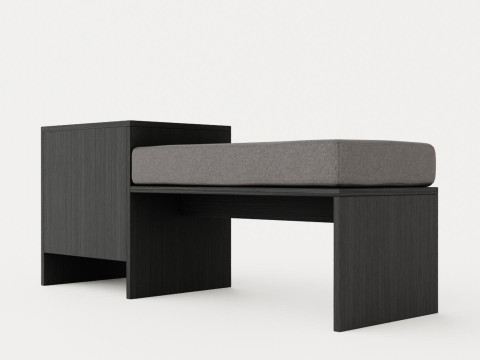 William bench right drawer black Modelo 3D