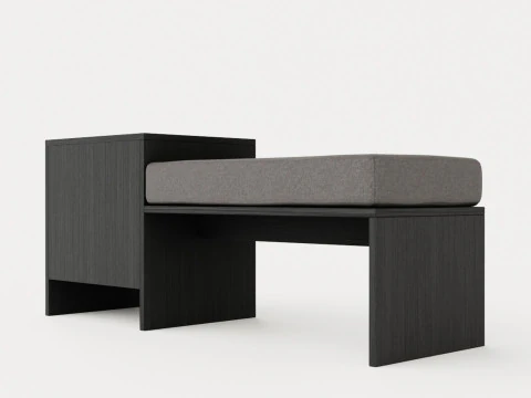 Panca William cassetto destro nero Modello 3D