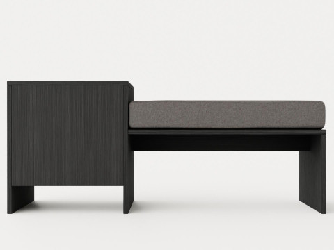 William bench right drawer black Modelo 3D