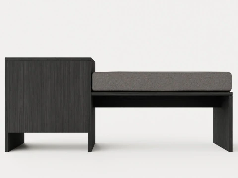 Panca William cassetto destro nero Modello 3D