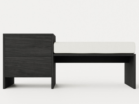 William bench left drawer black Modelo 3D