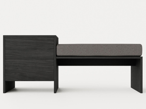 William bench left drawer black Modelo 3D