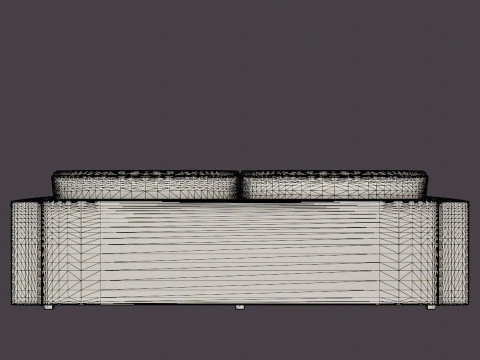 Louisiana 3 seater sofa 3D Model